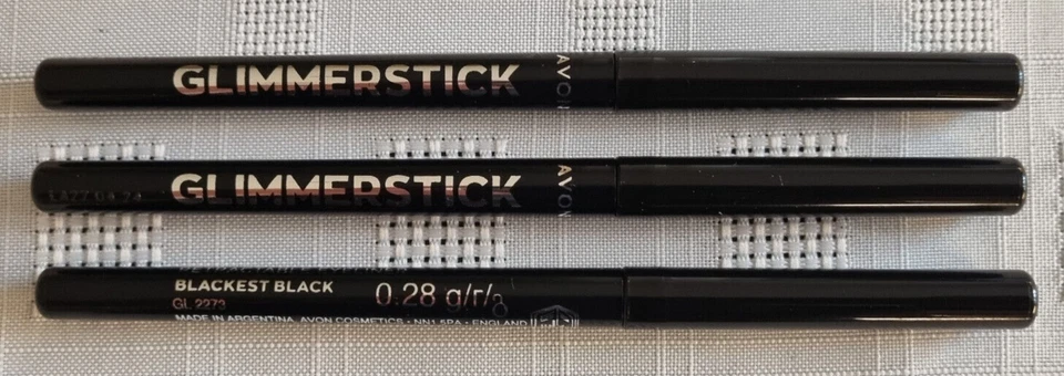 3 x Avon Glimmerstick Eyeliners In *Blackest Black* Brand New Stock
