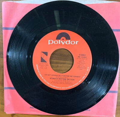 ATLANTA RHYTHM SECTION, I'm Not Gonna Let It Bother Me Tonight,  7" 45rpm 1978 - Image 1 of 2