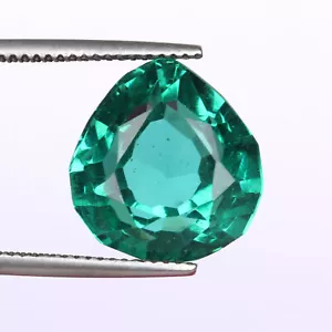 6 Carat Bold Pear Cut Dark Green Color Amethyst Gemstone For Pendant Lab Created - Picture 1 of 5