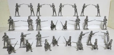 30 pc. cast metal toy soldiers Sudan Warrior various infantry lot tallest 2.25" - Image 1 of 4