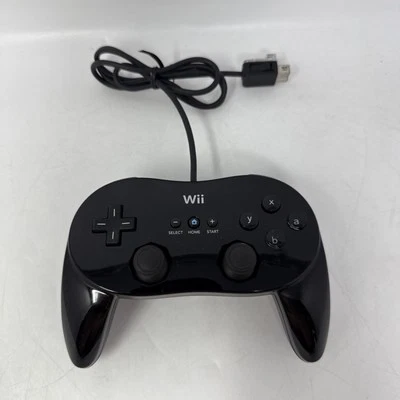 Official Nintendo Wii Pro Controller Classic Black RVL-005(-02) - Tested Working - Image 1 of 4