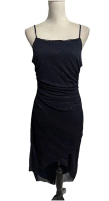 Jodi Kristopher Size Large Vintage 90s Black Pink Blue Sparkle Whimsygoth Dress - Image 1 of 4