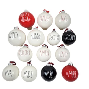 Rae Dunn Magenta 3" & 4" Weihnachtsschmuck Set Mrs Faith Amen frech schön - Bild 1 von 10