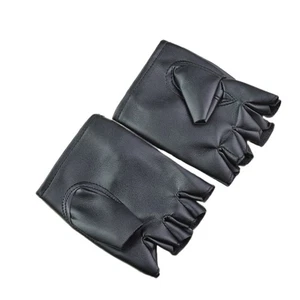 Pair of Men Punk Style Gloves Half-finger Gloves for Performance (Black) - Picture 1 of 11