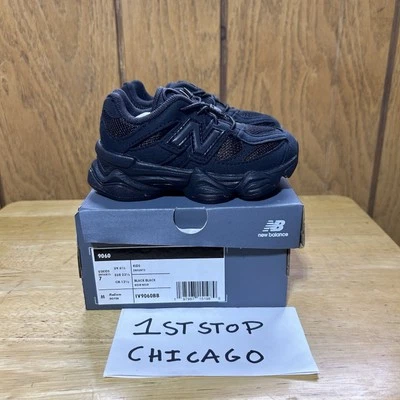 New Balance 9060 Black Cat Triple Black Phantom Toddler Size 7C TD IV9060BB NEW - Image 1 of 4