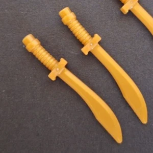 LEGO W37 ZUBEHÖR SCHWERT/SÄBEL GEBOGENE KLINGE WAFFE PERLE GOLD x 4 BRANDNEU - Bild 1 von 1