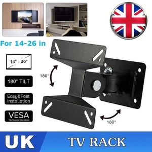 Tilt Swivel TV Wall Mount Bracket For 14"- 26" Inch LCD LED Plasma Flat Monitor - Picture 1 of 16