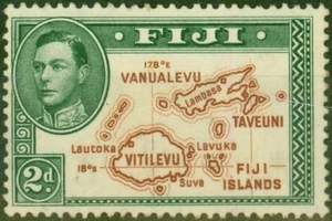 Fiji 1938 2d Brown & Green SG253 Good MM - Picture 1 of 1