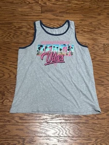 Well Worn Los Angeles Men’s Grey Beach Vibes Miami Vice Graphic Tank Top, Sz XL - Picture 1 of 4