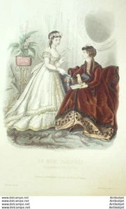 Gravure Mode illustree 1868 # 07 (Old Fashion plate) - Imagen 1 de 1