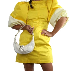 Bolso Hobo VALENTINO Cuero Lona Blanco Reedición De 1968 Colección - Imagen 1 de 13