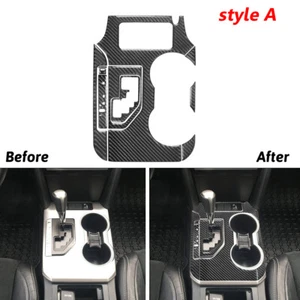 Carbon Fiber Console Gear Shift Panel Set Trim Cover For Toyota Camry 2012-2014  - Picture 1 of 21