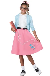50's Pink Poodle Skirt Pink Ladies Grease Child Costume - Picture 1 of 1