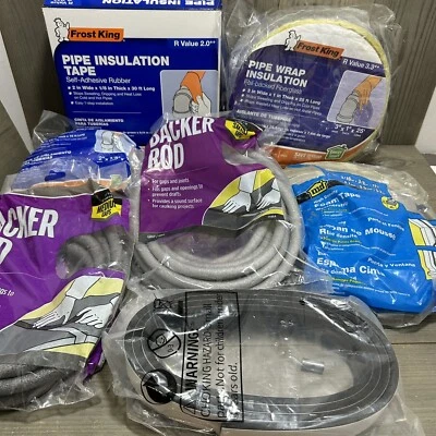 Huge Lot Of Pipe Wrap, Freeze Protection & FROST KING, Sm & Med Backer Rods - Image 1 of 4