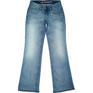 edc by Esprit W25 L30 Jeans Hose blau Wmn Five Bootcut Stretch used look 32 XXS - Picture 1 of 5