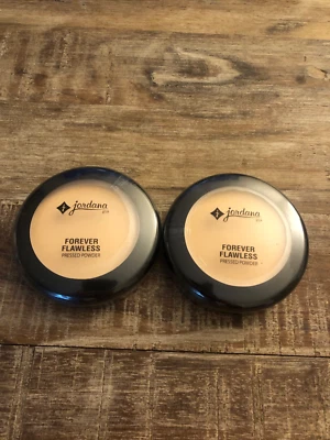 LOTE DE 2 pó prensado areia cremosa Jordana Forever Flawless 105 (0,34 oz/9,5 g) - Imagem 1 de 2