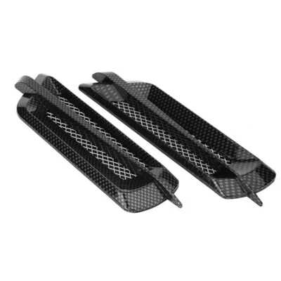 2xCarbon Fiber Color Car Side Air Flow Vent Fender Cover Intake Grille Stickers - Image 1 of 4