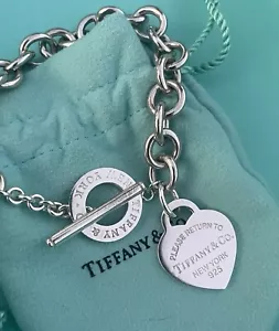 Tiffany & Co. Sterling Silver Return T&co Toggle Heart Tag Heavy Chain Bracelet - Picture 1 of 12