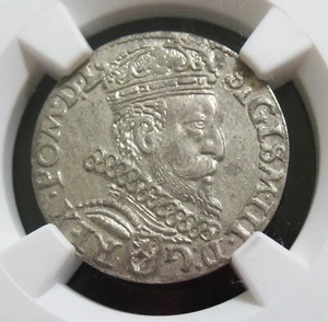 Poland: Sigismund III 3 Groschen (Trojak) 1602 K-OS AU58 NGC, Krakow mint. - Picture 1 of 4