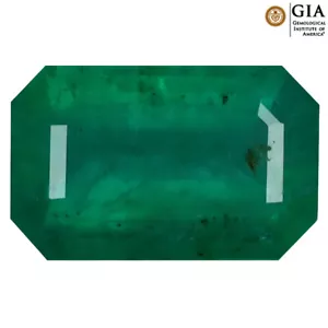 GIA CERTIFIED 3.50 ct ELEGANT OCTAGON CUT (12 X 8 MM) COLOMBIA EMERALD STONE - Picture 1 of 3
