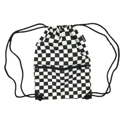 HolyLuck Black & White Checkered Drawstring Backpack - 18.5” x 13.4” x .5” - Image 1 of 3