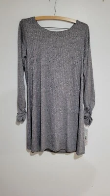 Nuevo con etiquetas Vestido Madison Leigh Mujer Midi Manga Larga Gris Talla 10 Foto 1 de 4