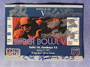 SIGNED (2X} EDDIE HINTON 1990 PRO SET SUPER BOWL SUPERMEN FOOTBALL AUTOGRAPH - Picture 1 of 2