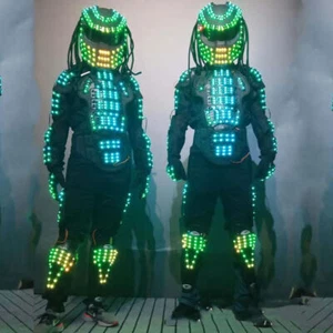 LED Robots Costume Suit DJ Party Show Halloween Remote Glowing Light Clothing - Bild 1 von 5
