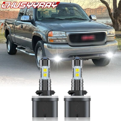 For GMC Sierra 1500 2500 HD 1999 2000 2001 2002 LED Fog Light Bulbs 2Pcs 6000K - Image 1 of 4