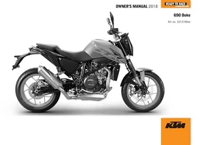 Libro manual del propietario KTM 2018 690 Duke EE. UU. - Imagen 1 de 12