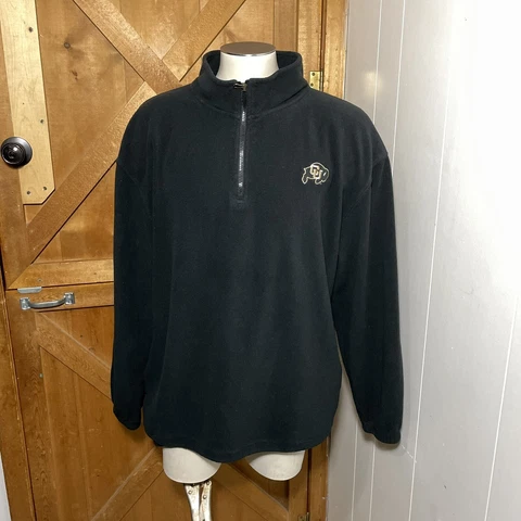 Colorado Buffalos NCAA Mens Size XL Football Team 1/4 Zip Black Fleece Jacket Cover