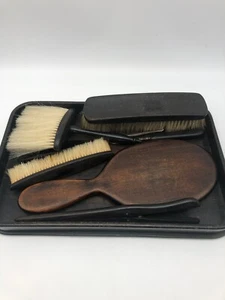 Edwardian Ebonised wooden vanity set on tray - Picture 1 of 2