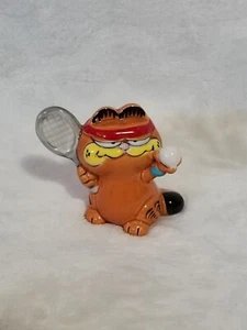 Vintage Garfield the Cat Enesco Ceramic Figurine Tennis/Racquetball 1978-1981 - Picture 1 of 6