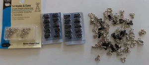 Hook & Eye Metal Sew on Flat and Round Lot of 34+ Silver and Black - Picture 1 of 5