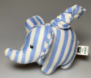 Little Jellycat Elephant Plush Stuffed Soft Baby Pull Toy 6” Blue White Stripe - Picture 1 of 2
