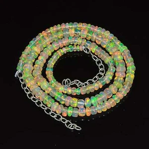 100% Natürlich Äthiopisch Welo Feuer Opal 3-5mm Glatt Schlicht Perlen Edelstein - Bild 1 von 6