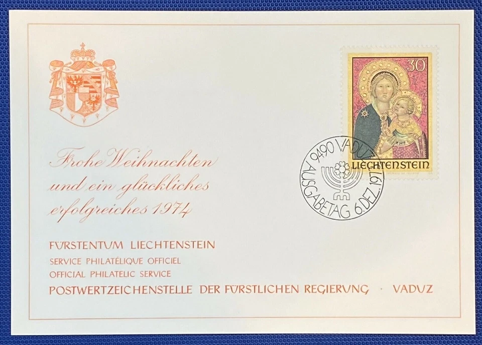 ZAYIX Cover Liechtenstein Mi 595 FDC Art Madonna & Child Christmas 011022SM38 - Image 1 of 1