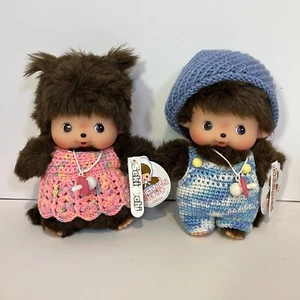 25cm Bebichhichi Monchhichi Monkey Baby Set Boy Girl Crotchet Knit Sekiguchi Toy - Bild 1 von 15