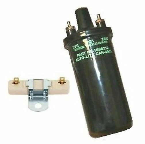 Bobina de encendido con escritura AutoLite y lastre para 1956-59 capas - Dodge - DeSoto - Chrys Foto 1 de 1