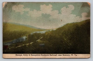 Stumps Eddy Hampshire Southern Railroad Romney Paw Paw con postal antigua DB - Imagen 1 de 5