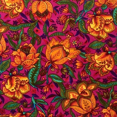 "Impresionante tela de terciopelo floral gótico neón vintage años 60 70 36x35,5""" Foto 1 de 4
