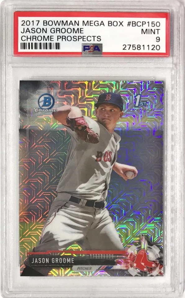 2017 Bowman Mega Box Mojo Refractor Jason Groome Boston Red Sox PSA 9 POP 1 - Image 1 of 1