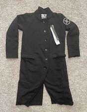 nununu Kids Clothing & Fashion Black Military Long Coat 100% Cotton Size 4-5Y