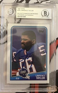 1988 Panini Topps Sighted Lawerence Taylor Authenticated Football Card - Picture 1 of 2