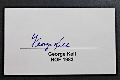 George Kell HOF (d.2009) Athletics Tigers Autographed Signed 3x5 HOF Cards JSA - Image 1 of 4