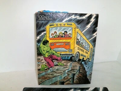 Rare Vintage 1988 The Incredible Hulk 100 pc Jigsaw Puzzle Complete with Box - Image 1 of 4