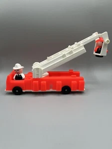 VTG Fisher Price Little People Red Fire Truck w Extension Ladder 2 Firefighters - Bild 1 von 12