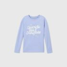 Cat & Jack Girls' Long Sleeve 'Sparkle Like A Snowflake' T-Shirt XS Periwinkle