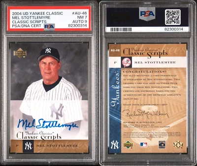 Mel Stottlemyre AUTO ❗pop1 0Higher PSA DNA 2004 UD Yankee Classic Scripts AU-46 Foto 1 de 4