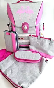 McNeill Ergo Light Pure Ranzen Set 5-teilig Flamingo Mädchen Rucksack Rosa Grau - Bild 1 von 10